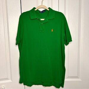 Polo Ralph Lauren Shirt Mens Size Large‎ Green Short Sleeve Pony Casual Cotton